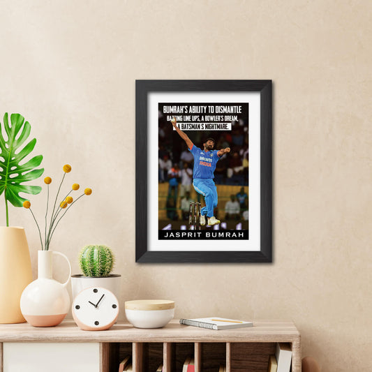 Jasprit Bumrah Quotes India Cricket Team Poster Framed Painting