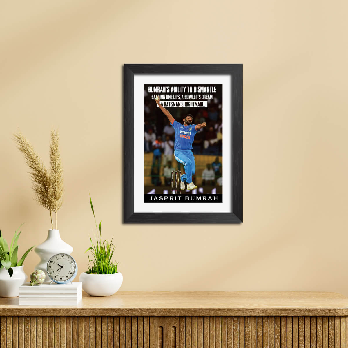 Jasprit Bumrah Quotes India Cricket Team Poster Framed Painting