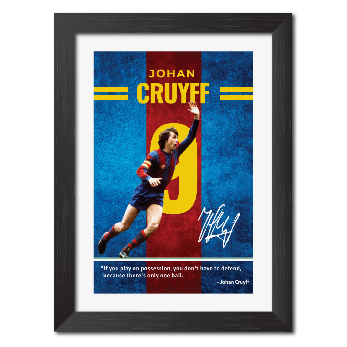 Johan Cruyff Quotes Barcelona Football Poster Framed Painting