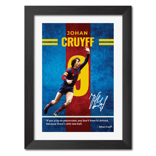 Johan Cruyff Quotes Barcelona Football Poster Framed Painting