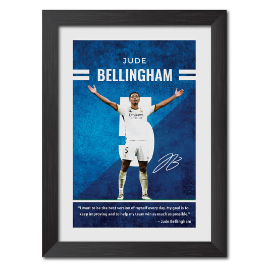 Jude Bellingham Quotes Real Madrid Football Poster Framed Painting