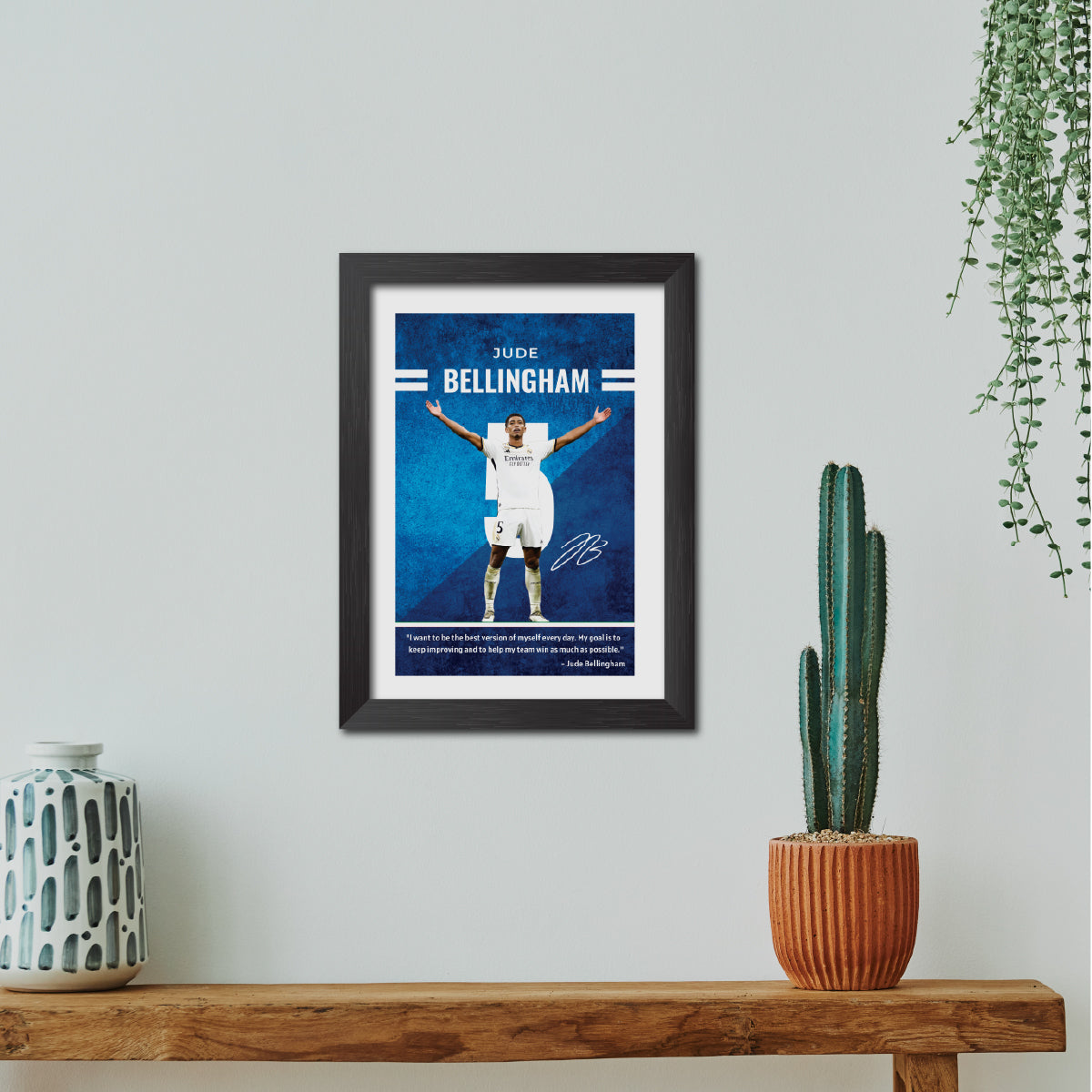 Jude Bellingham Quotes Real Madrid Football Poster Framed Painting