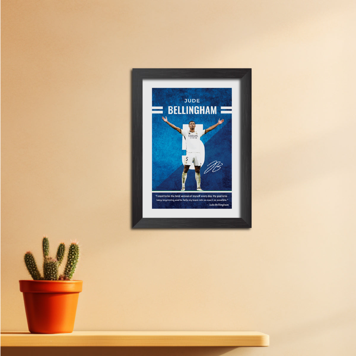 Jude Bellingham Quotes Real Madrid Football Poster Framed Painting