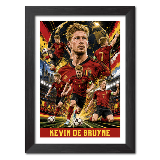 Kevin De Bruyne Belgium Football Poster Worldcup Themed Photo Frame Painting