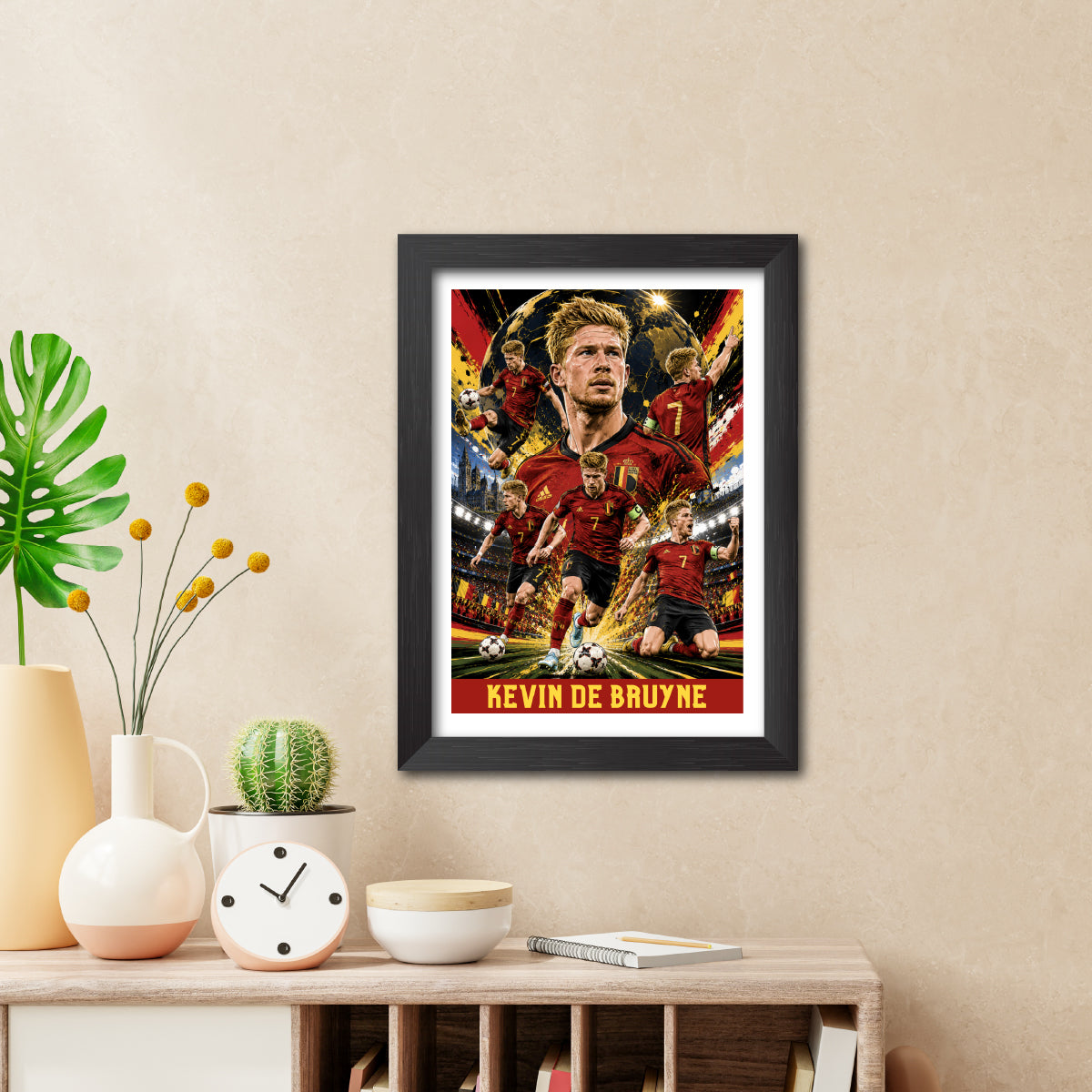 Kevin De Bruyne Belgium Football Poster Worldcup Themed Photo Frame Painting