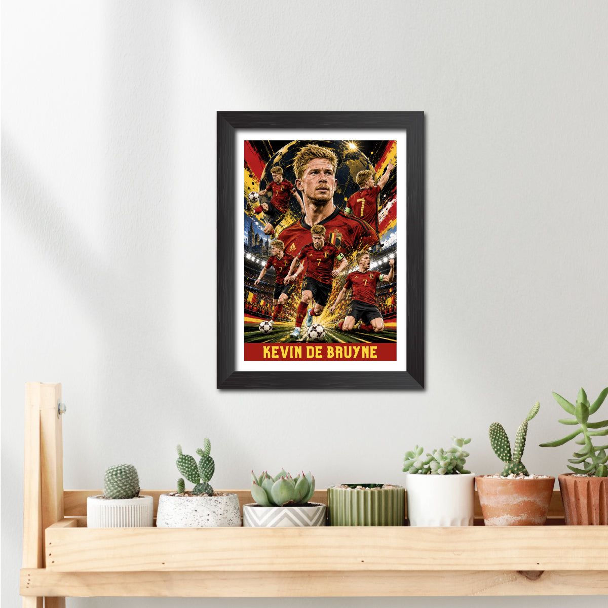 Kevin De Bruyne Belgium Football Poster Worldcup Themed Photo Frame Painting