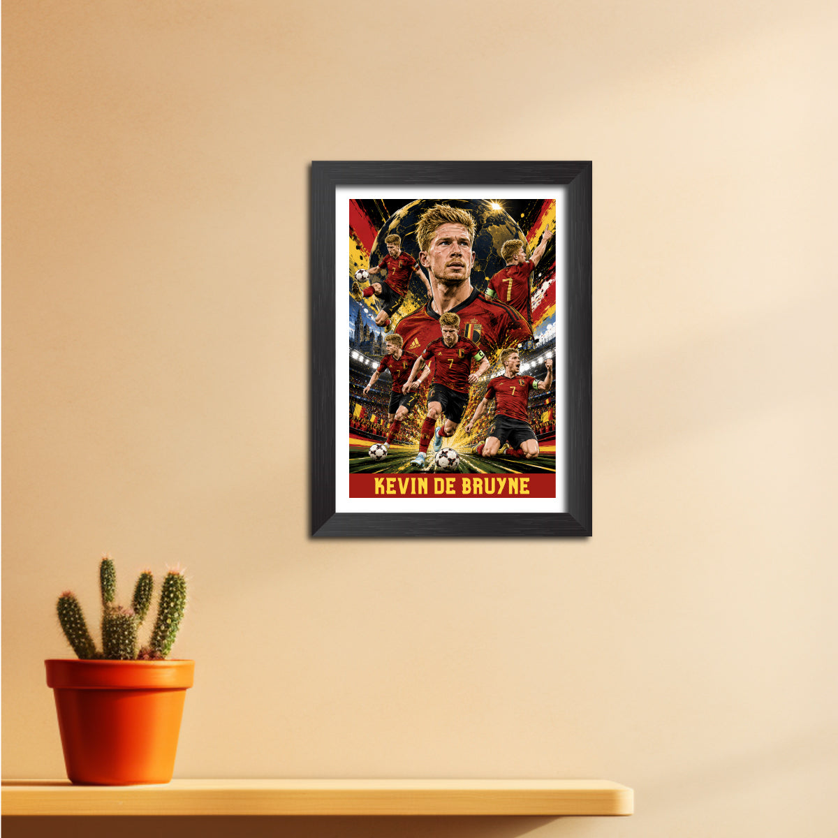 Kevin De Bruyne Belgium Football Poster Worldcup Themed Photo Frame Painting