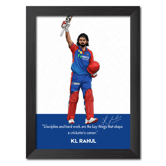 KL Rahul Delhi T20 Cricket Team Poster Framed Painting