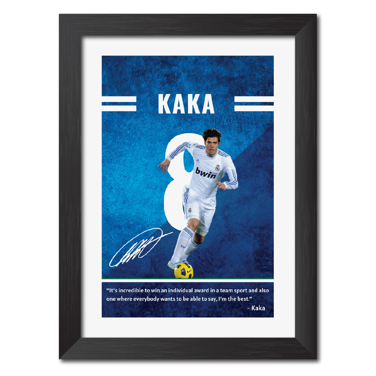 Kaka Quotes Real Madrid Football Poster Framed Painting