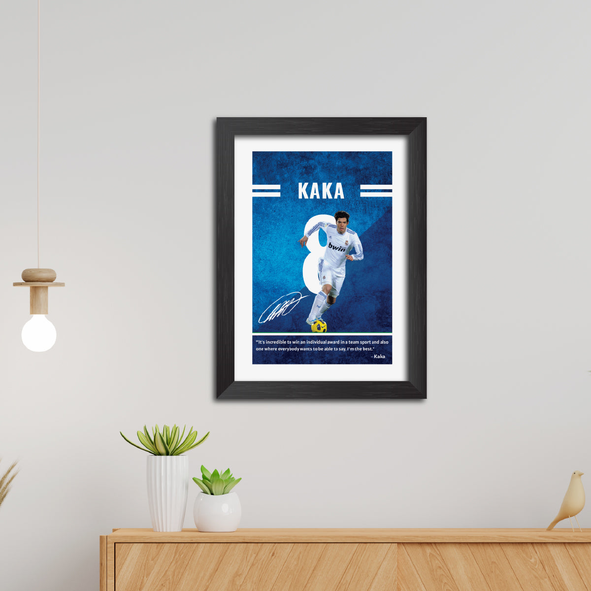 Kaka Quotes Real Madrid Football Poster Framed Painting
