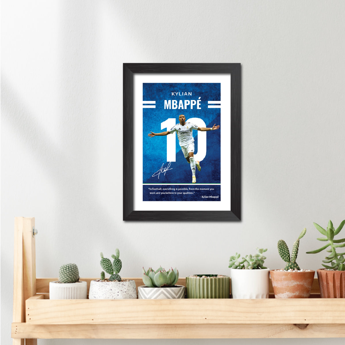 Kylian Mbappe Quotes Real Madrid Football Poster Framed Painting