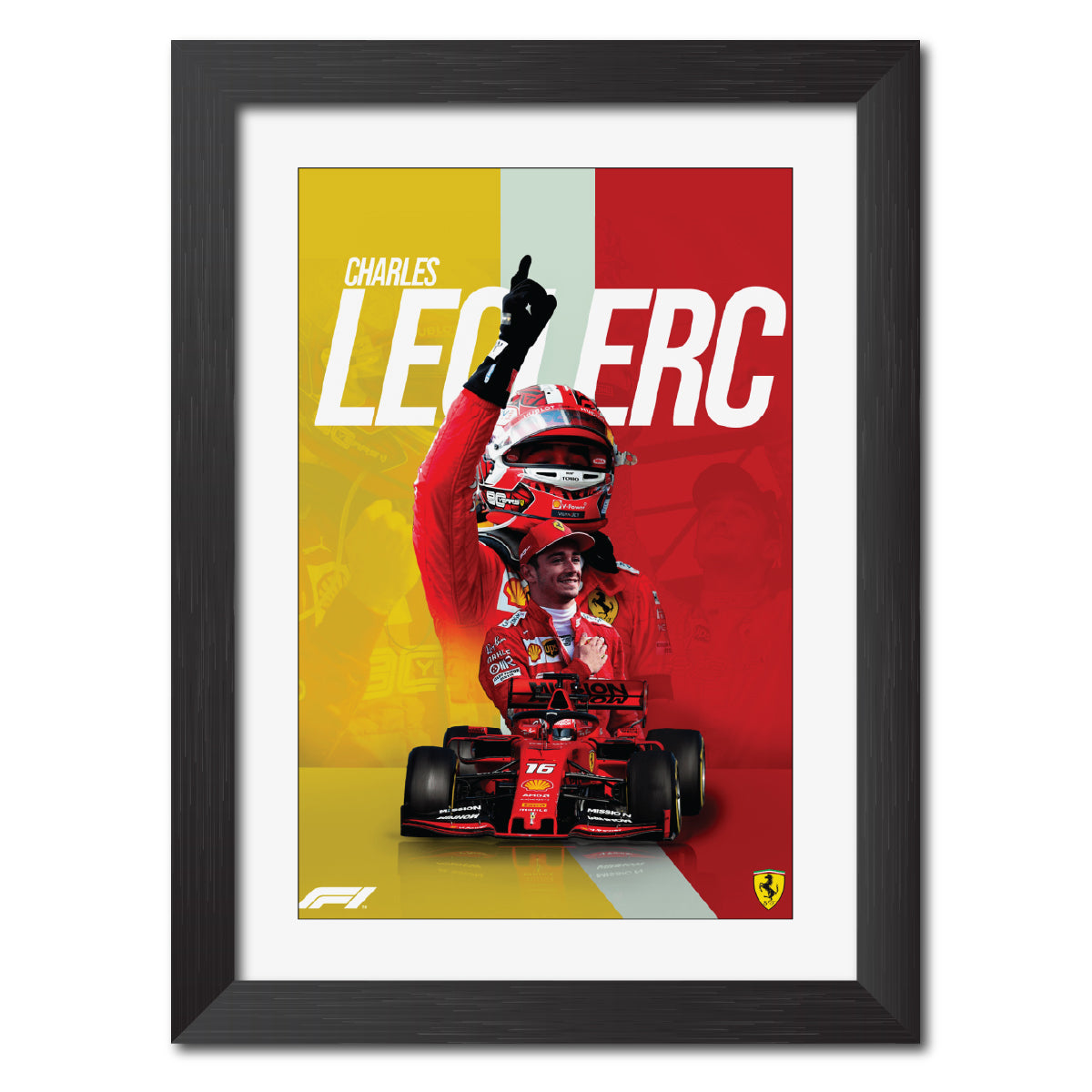 Charles Leclerc F1 Racing Poster Framed Painting