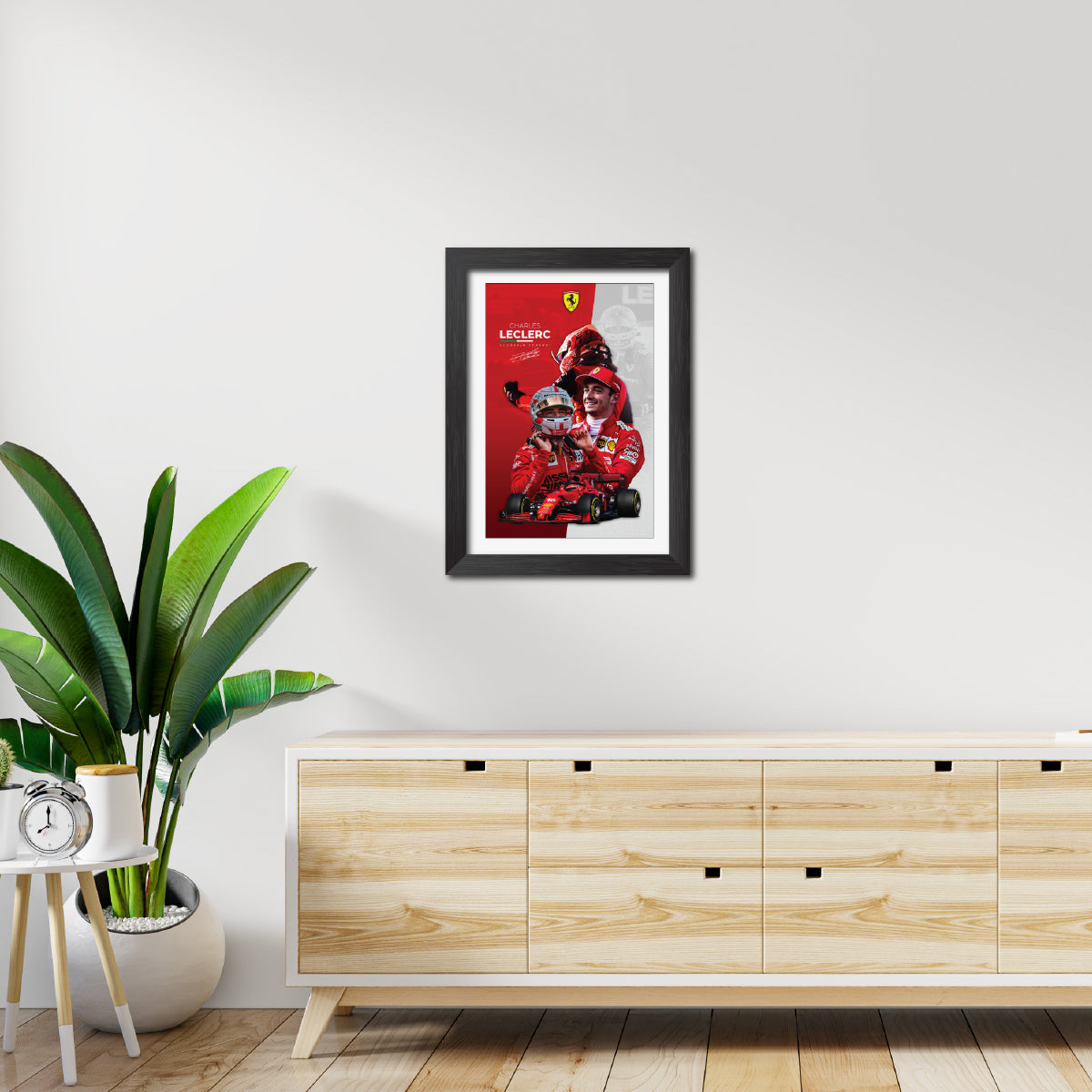 Charles Leclerc F1 Racing Poster Framed Painting