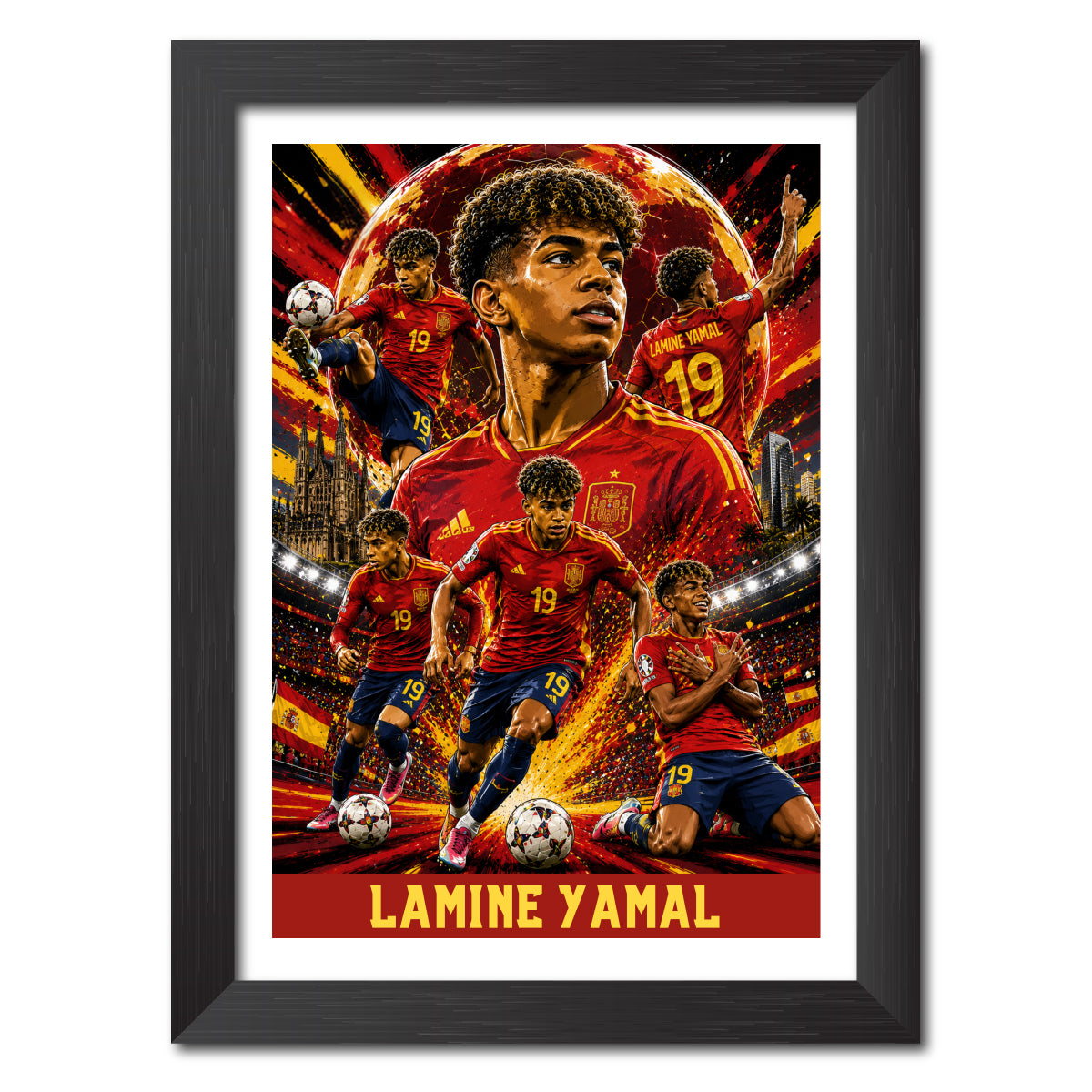 Lamine Yamal Spain Football Poster Worldcup Themed Photo Frame Painting