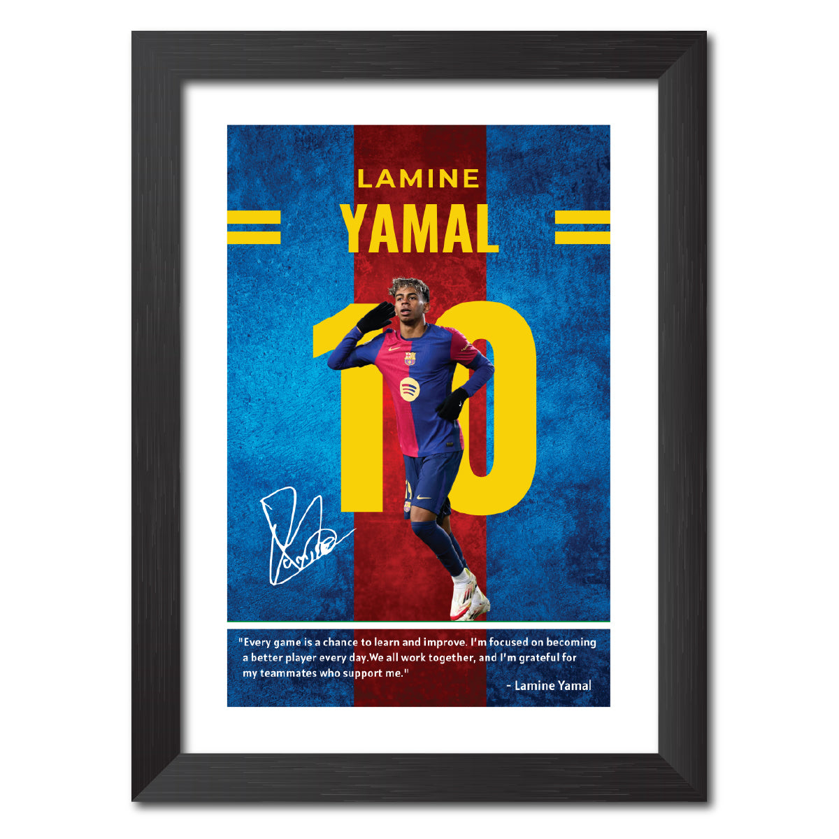 Lamine Yamal Quotes Barcelona Football Poster Framed Painting