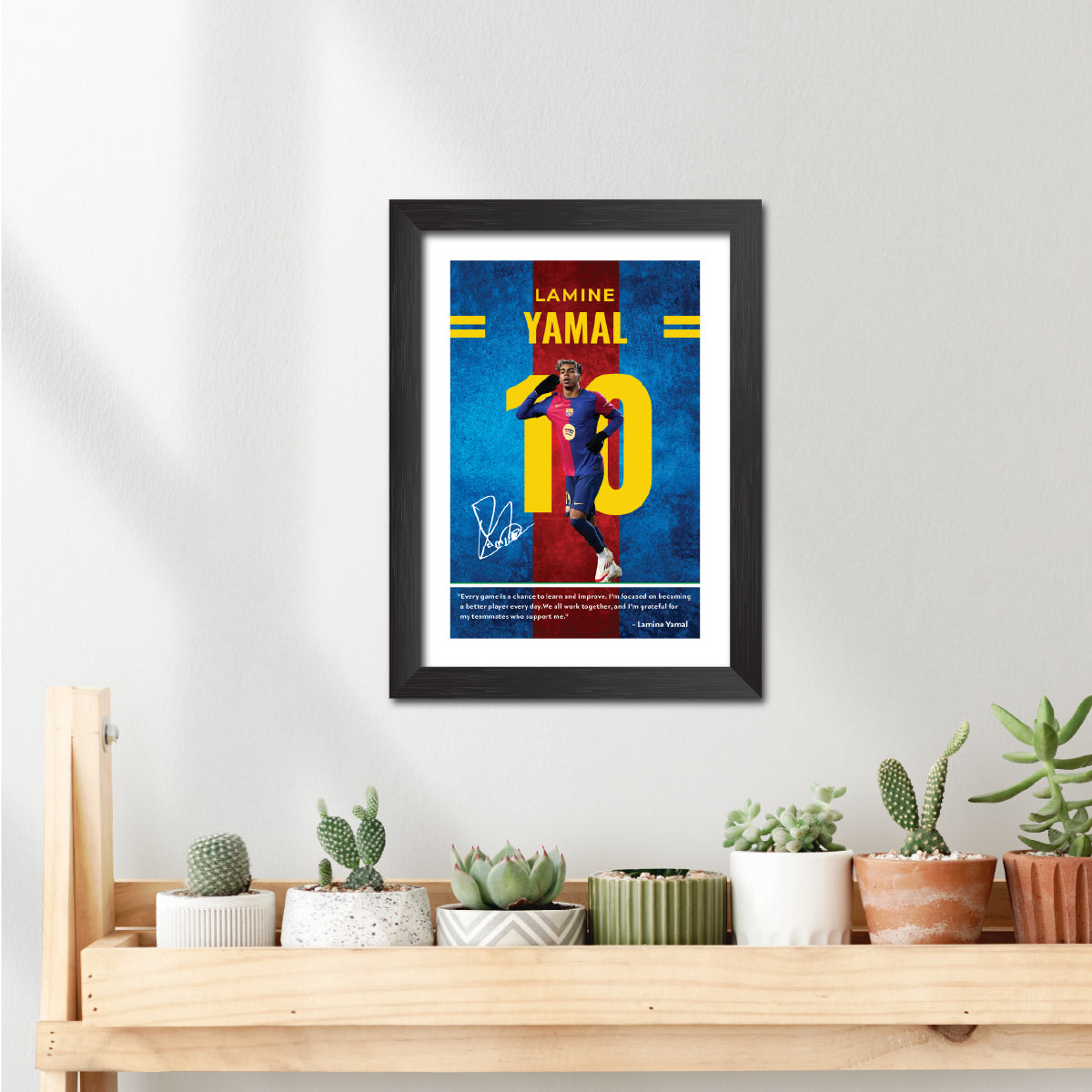Lamine Yamal Quotes Barcelona Football Poster Framed Painting