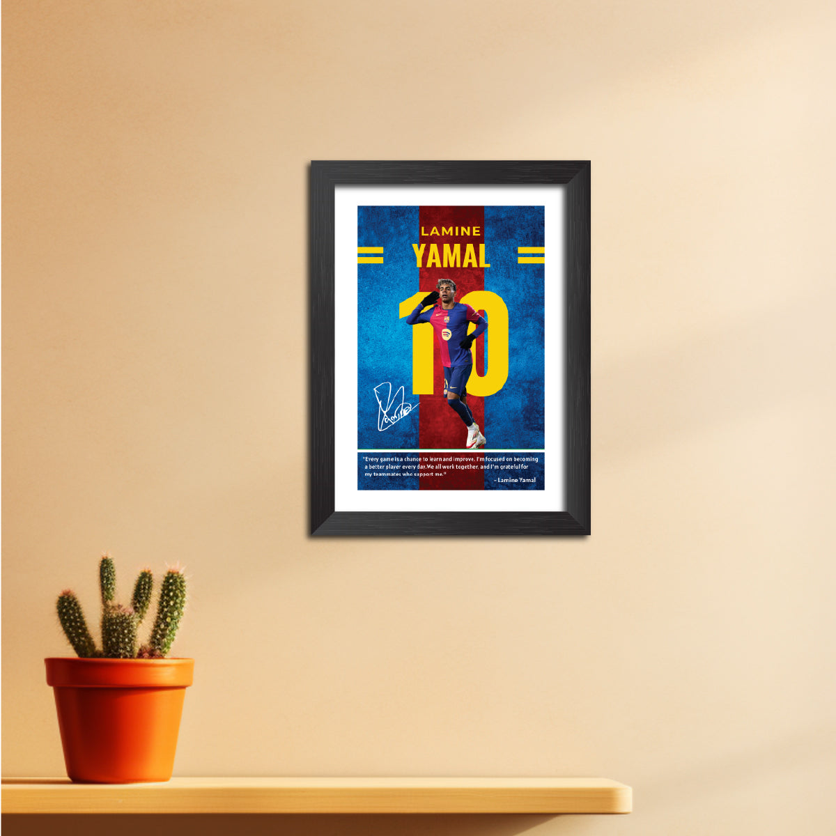 Lamine Yamal Quotes Barcelona Football Poster Framed Painting