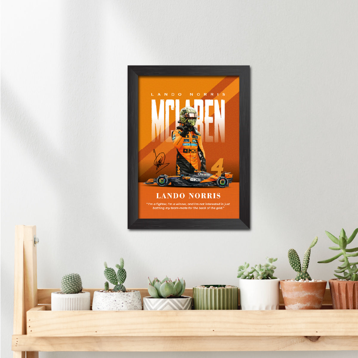 Lando Norris Quotes F1 Racing Poster Framed Painting