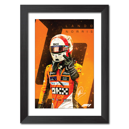 Lando Norris F1 Racing Poster Framed Painting