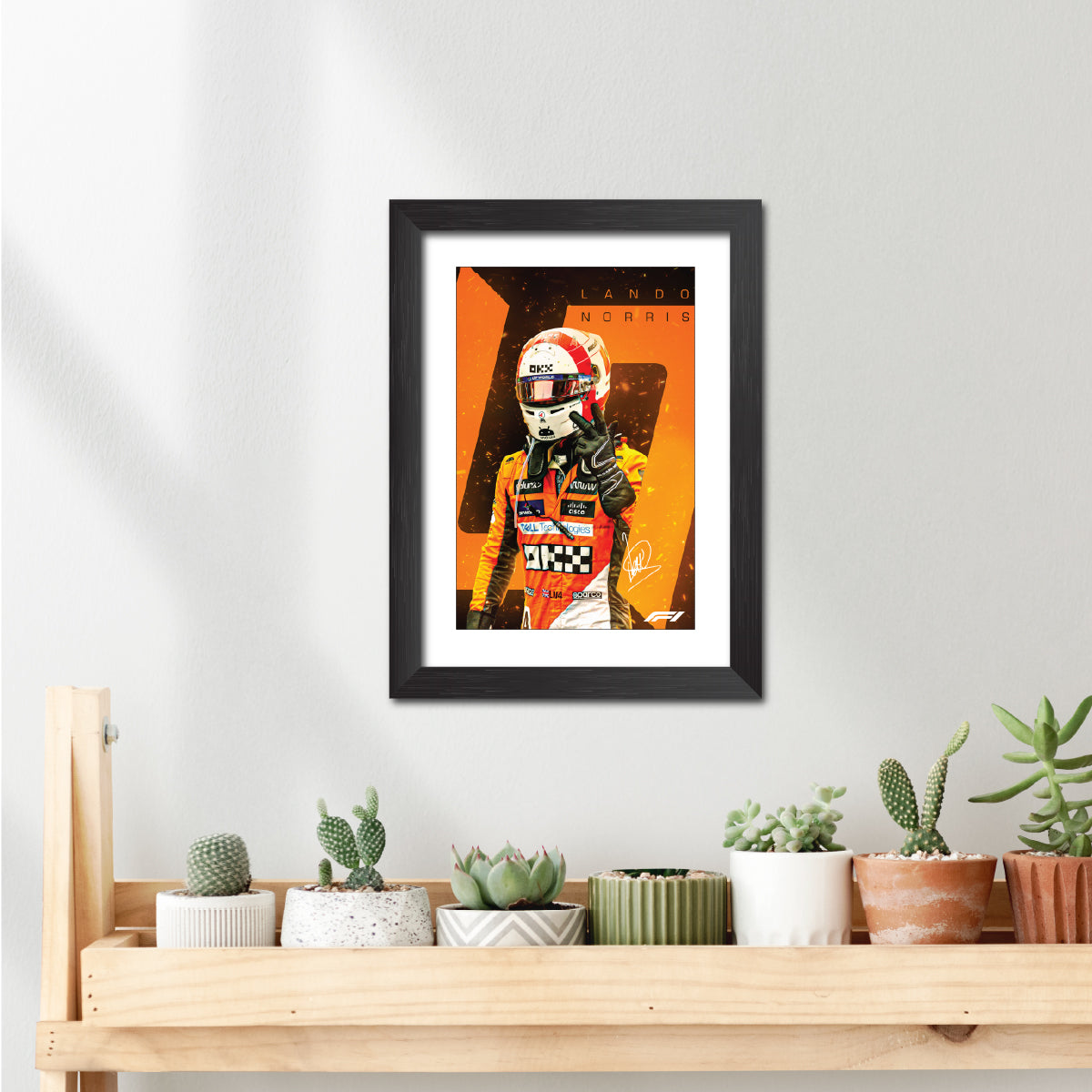 Lando Norris F1 Racing Poster Framed Painting