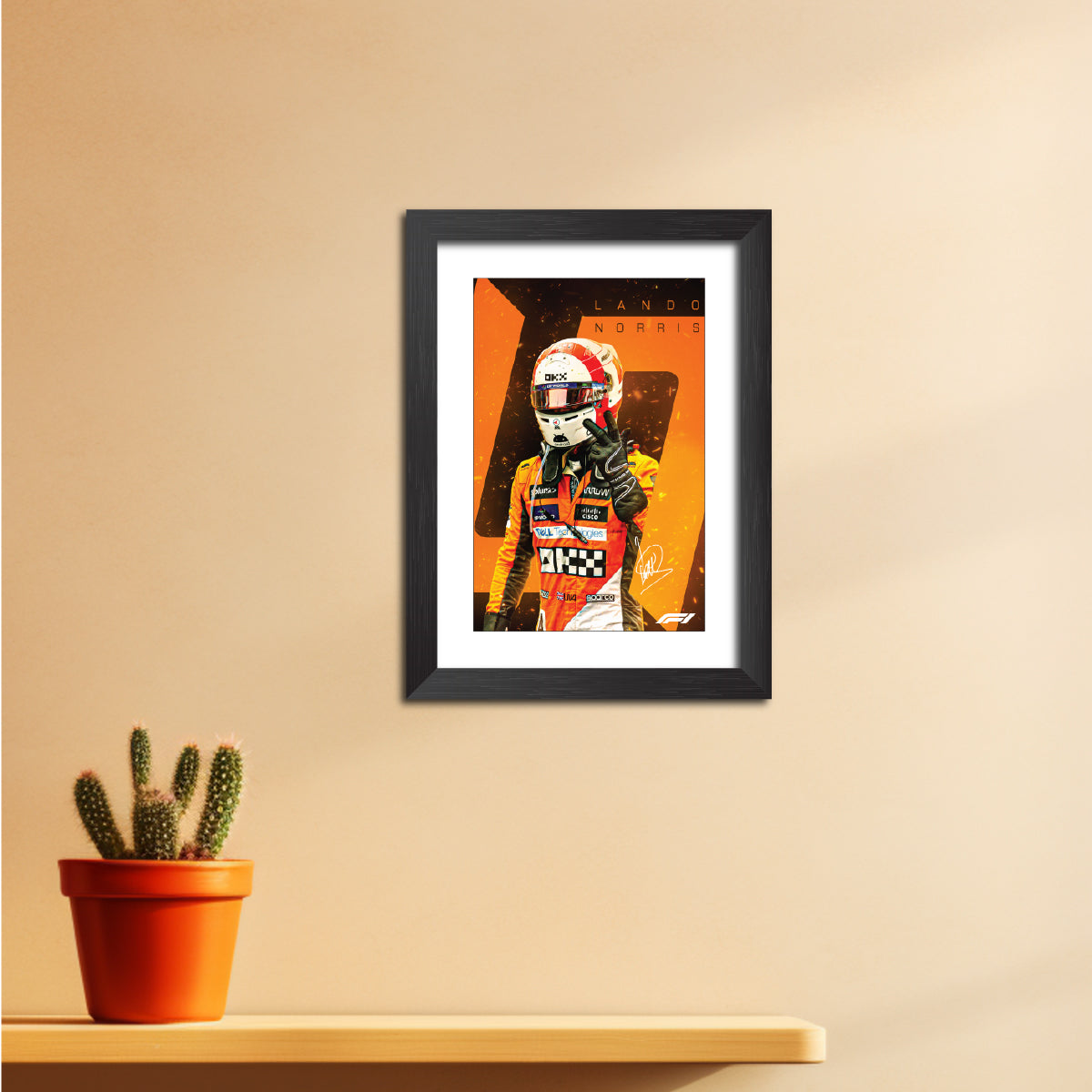 Lando Norris F1 Racing Poster Framed Painting