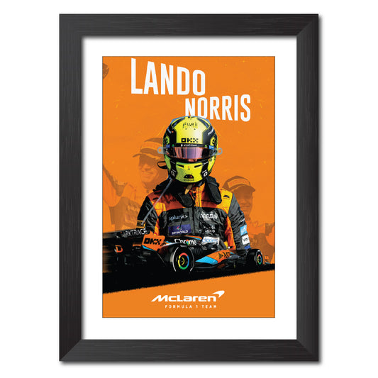 Lando Norris F1 Racing Poster Framed Painting