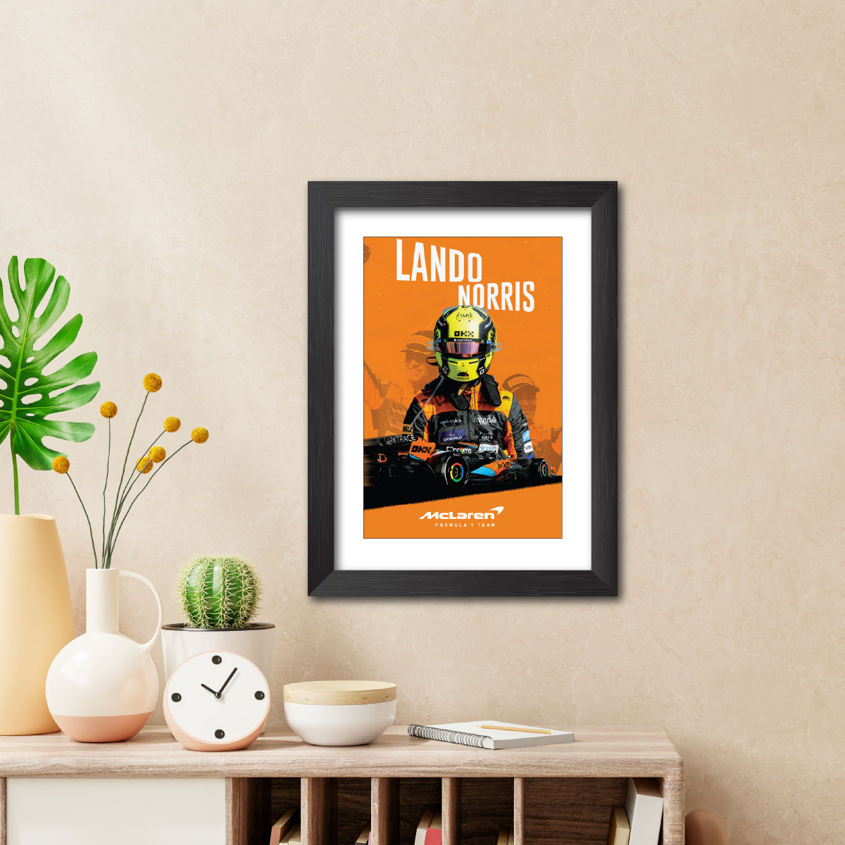 Lando Norris F1 Racing Poster Framed Painting