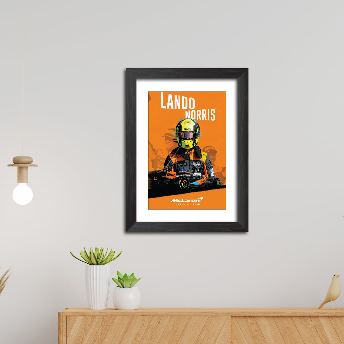 Lando Norris F1 Racing Poster Framed Painting