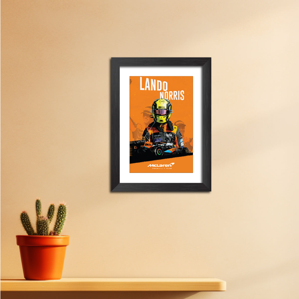 Lando Norris F1 Racing Poster Framed Painting