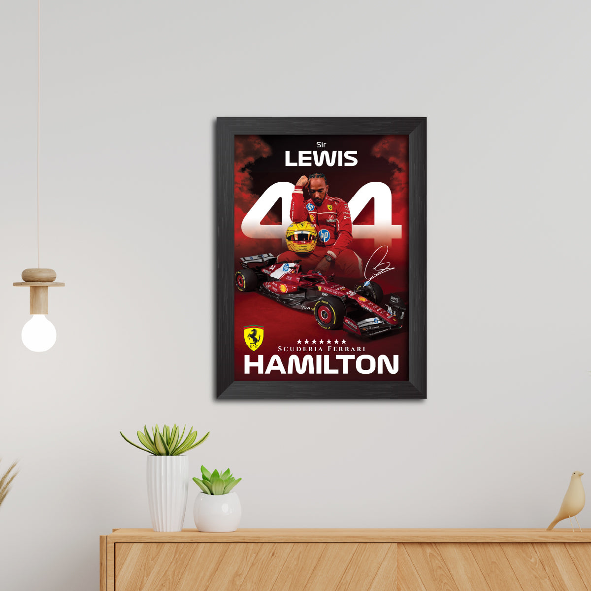 Lewis Hamilton F1 Racing Poster Framed Painting