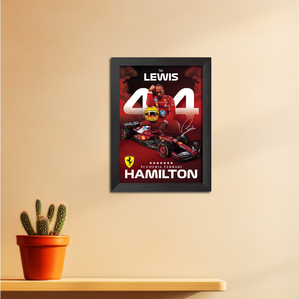 Lewis Hamilton F1 Racing Poster Framed Painting
