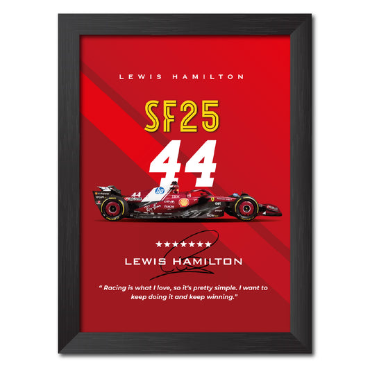 Lewis Hamilton F1 Racing Car Poster Framed Painting