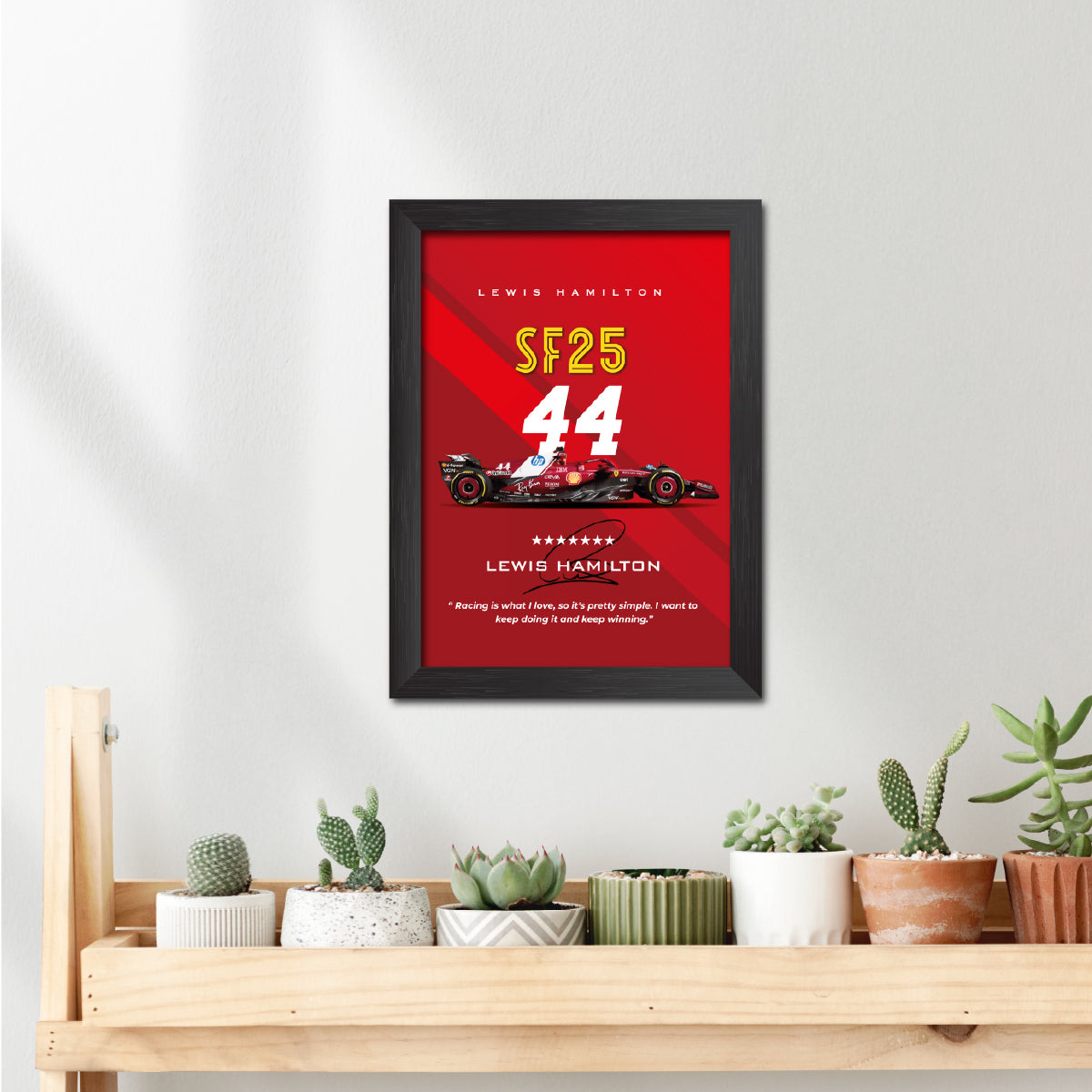 Lewis Hamilton F1 Racing Car Poster Framed Painting