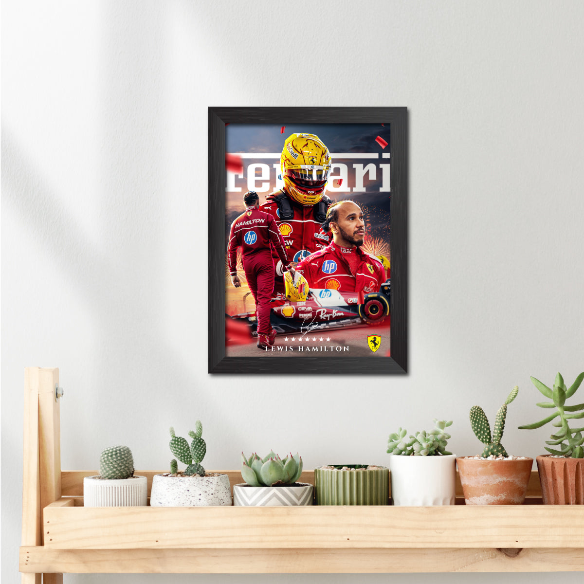 Lewis Hamilton F1 Racing Poster Framed Painting