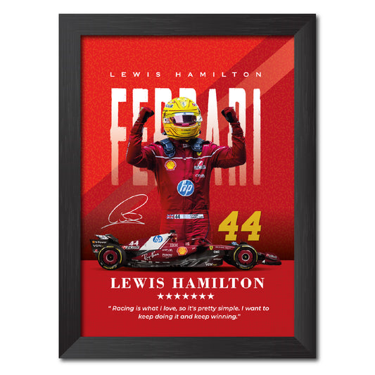 Lewis Hamilton Quotes F1 Racing Poster Framed Painting