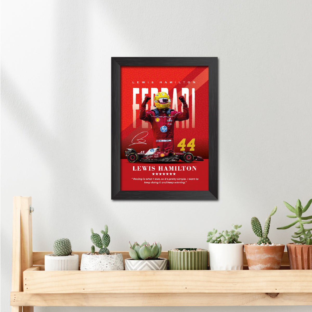 Lewis Hamilton Quotes F1 Racing Poster Framed Painting