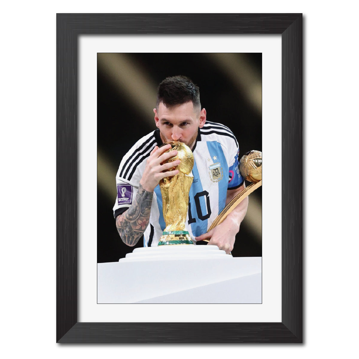 Lionel Messi Worldcup Celebration Argentina Football Poster Framed Painting