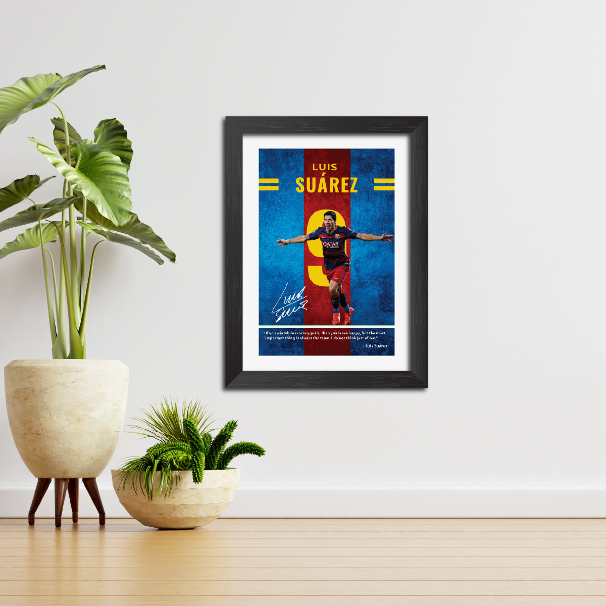 Luis Suarez Quotes Barcelona Football Poster Framed Painting