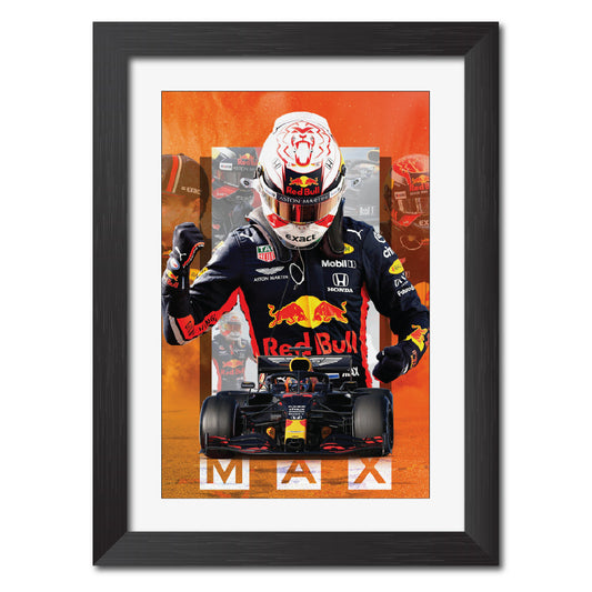 Max Verstappen F1 Racing Poster Framed Painting