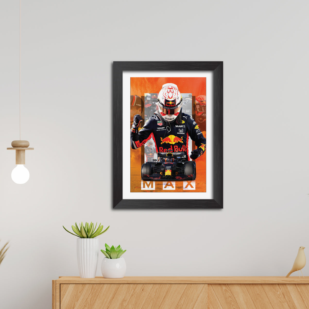 Max Verstappen F1 Racing Poster Framed Painting
