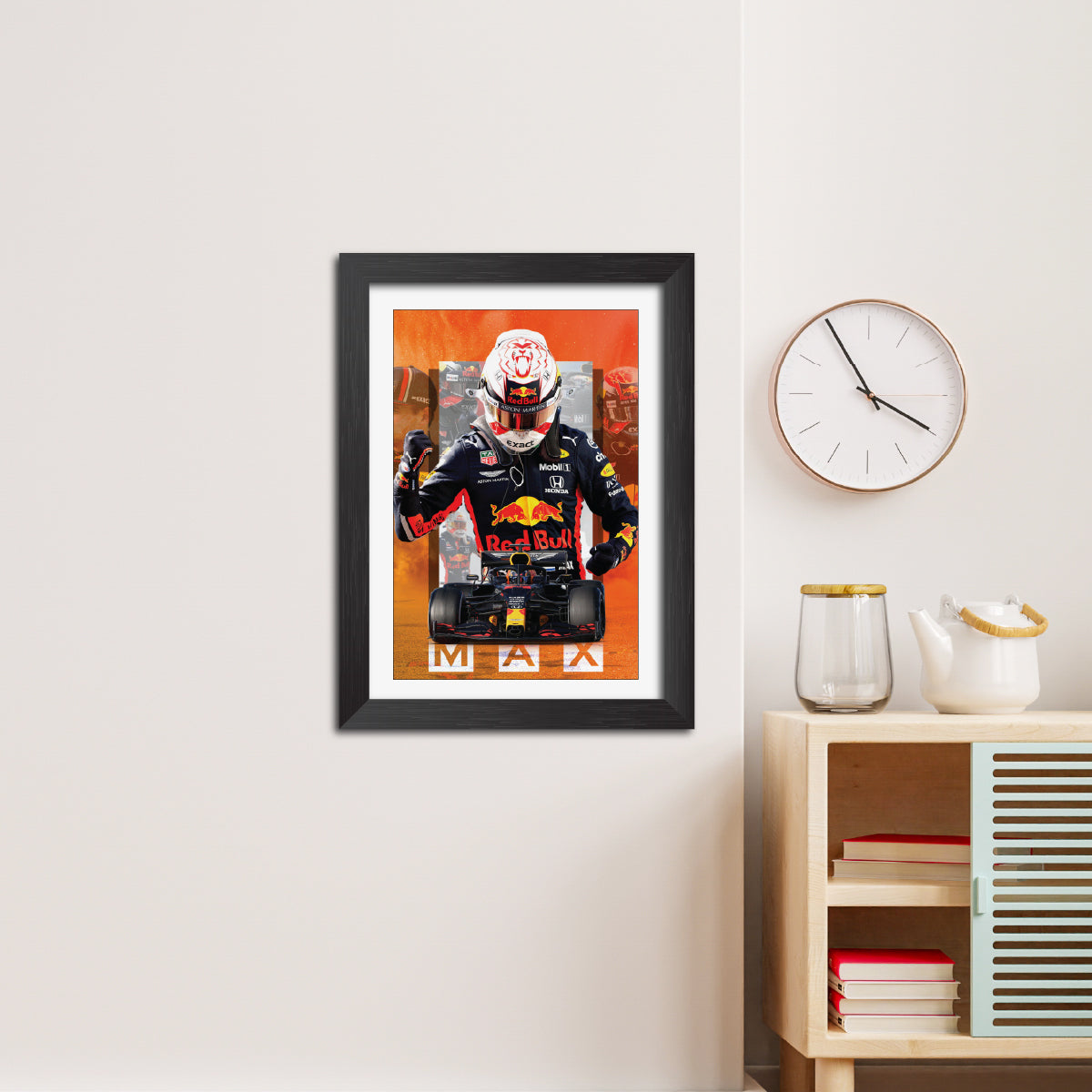 Max Verstappen F1 Racing Poster Framed Painting