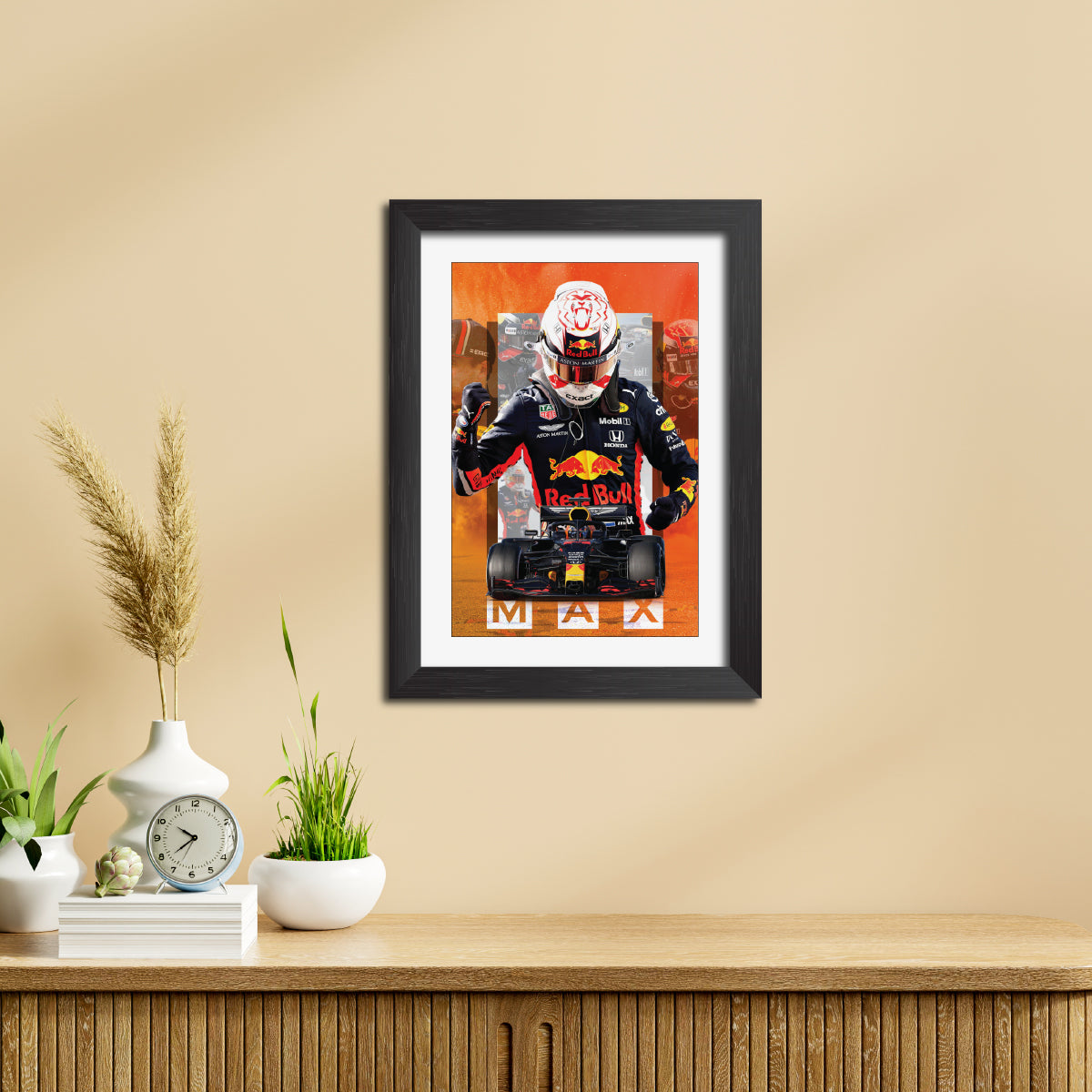 Max Verstappen F1 Racing Poster Framed Painting