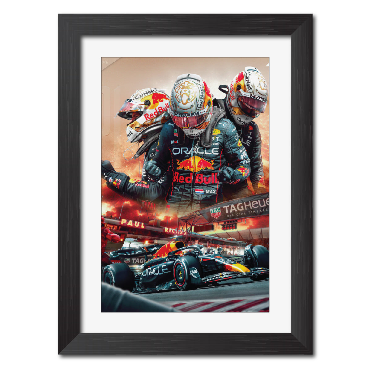 Max Verstappen F1 Racing Poster Framed Painting
