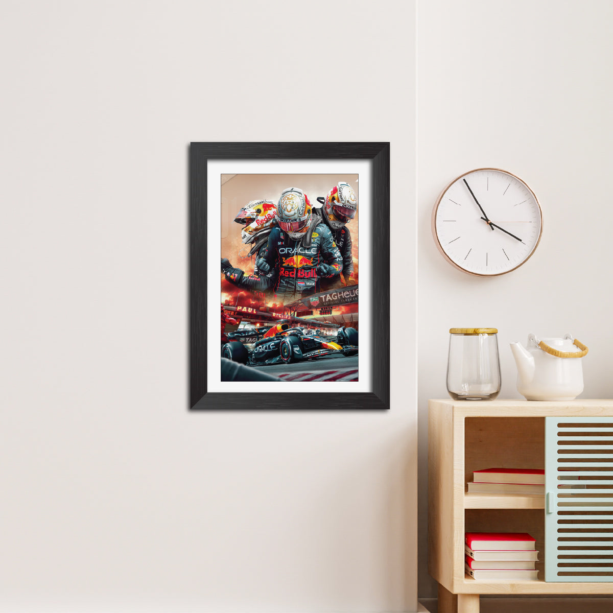 Max Verstappen F1 Racing Poster Framed Painting