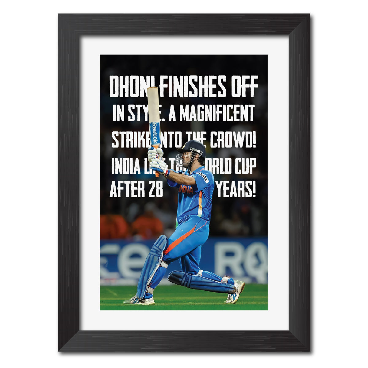 MS Dhoni Quotes India Cricket Team Poster Framed Painting