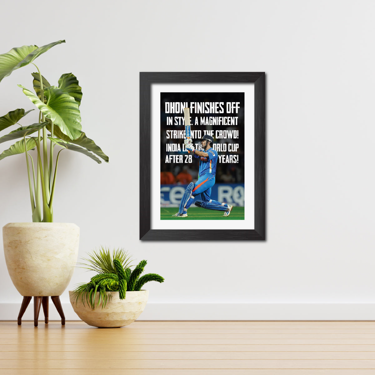 MS Dhoni Quotes India Cricket Team Poster Framed Painting