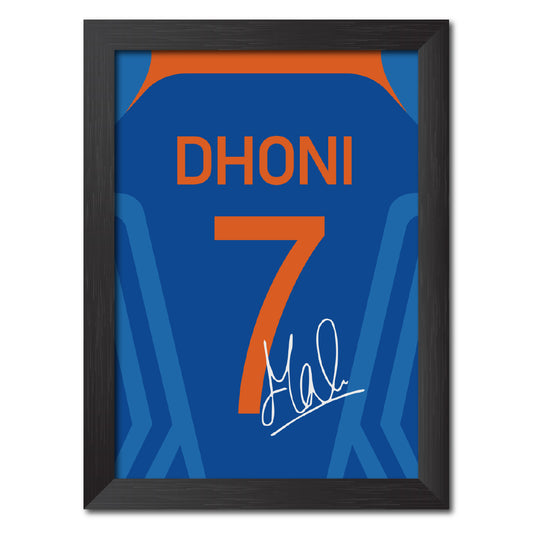 MS Dhoni 2011 Worldcup Jersey Print Poster Framed Painting