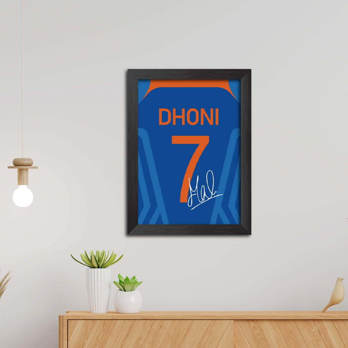 MS Dhoni 2011 Worldcup Jersey Print Poster Framed Painting