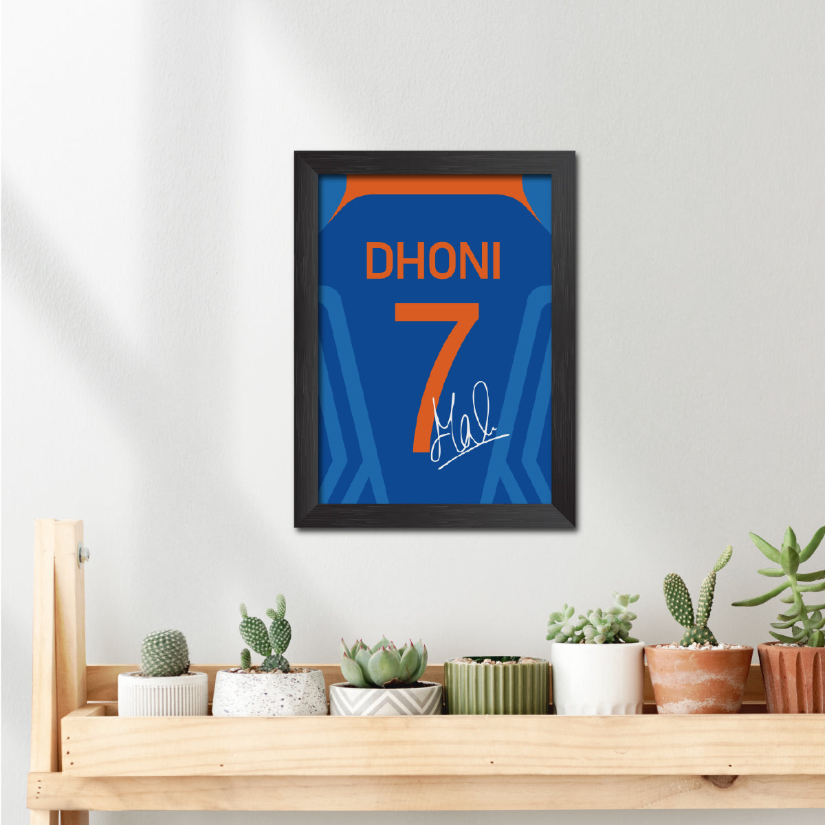 MS Dhoni 2011 Worldcup Jersey Print Poster Framed Painting