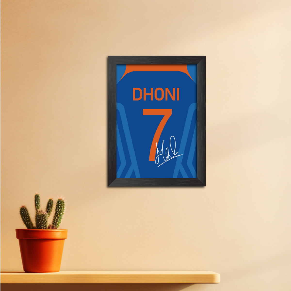 MS Dhoni 2011 Worldcup Jersey Print Poster Framed Painting